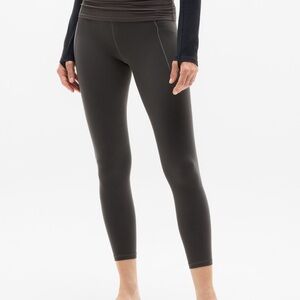 Athleta Salutation Stash 7/8 Fold Over Leggings-Shadow Grey